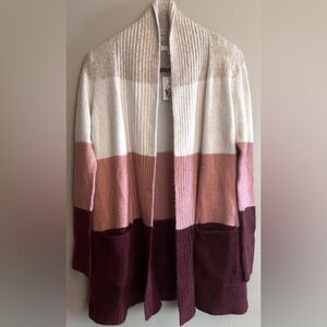 Sonoma- Womens Colorblock Pink/Beige Cardigan